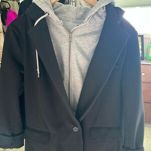 Liverpool Black Blazer with Gray Hoodie